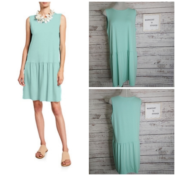 New EILEEN Fisher mint drop waist dress size - Picture 1 of 13